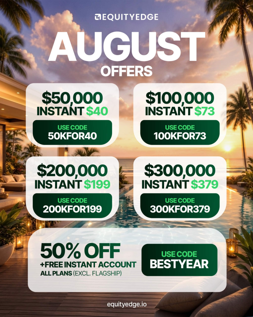 Equity Edge Review 2026 – August Instant Funding promotion